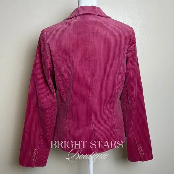 Rare Pink Corduroy Blazer Jacket ASO Lorelai Gilmore Girls Bright Colorful